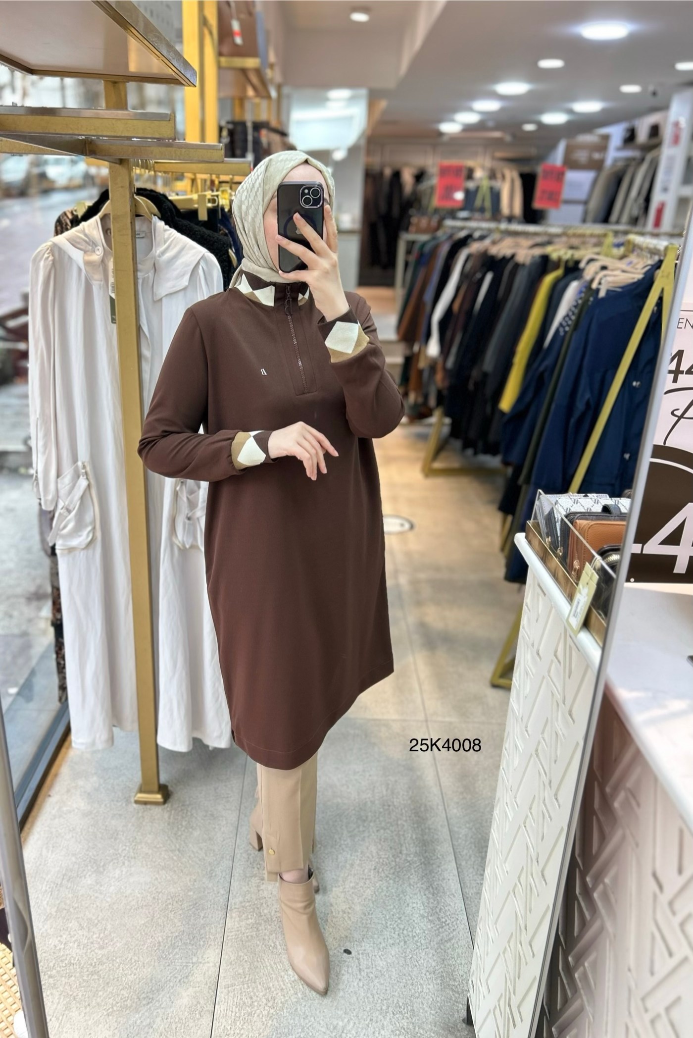 25K4008 Ribana Detaylı Tunik