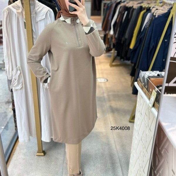 25K4008 Ribana Detaylı Tunik - Görsel 1