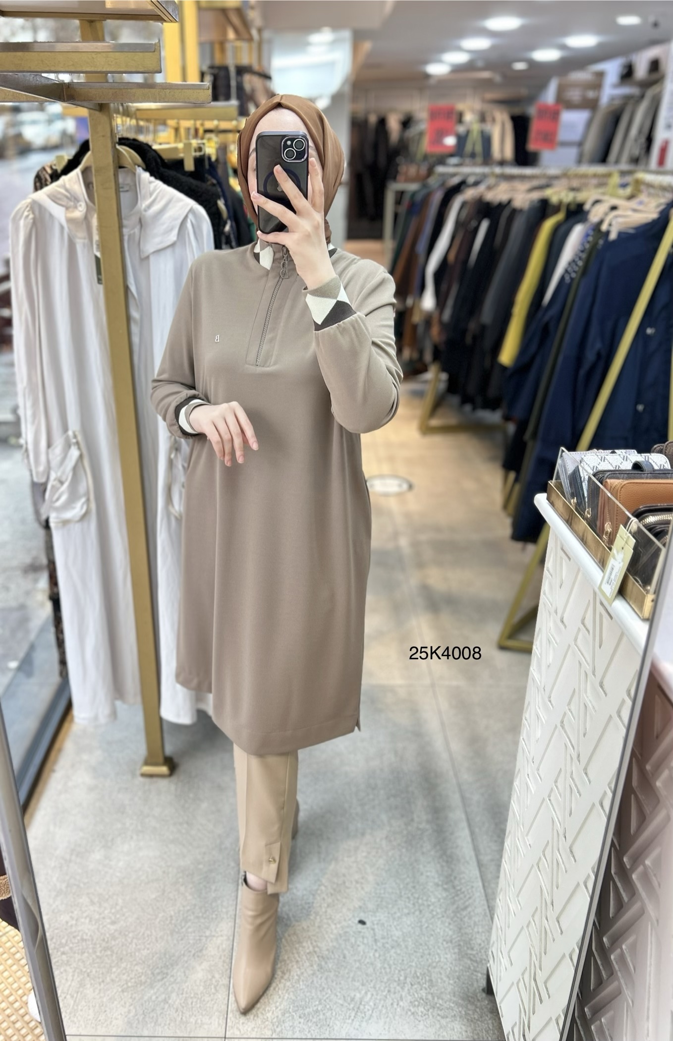 25K4008 Ribana Detaylı Tunik