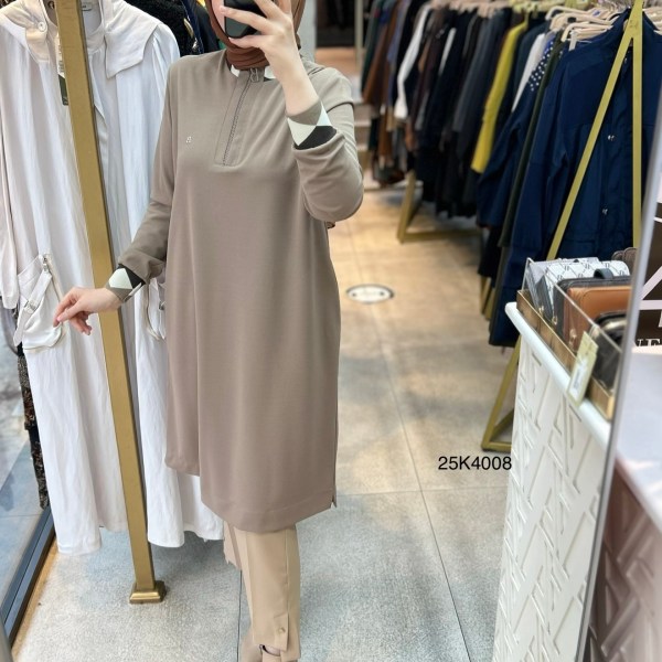 25K4008 Ribana Detaylı Tunik - Görsel 3