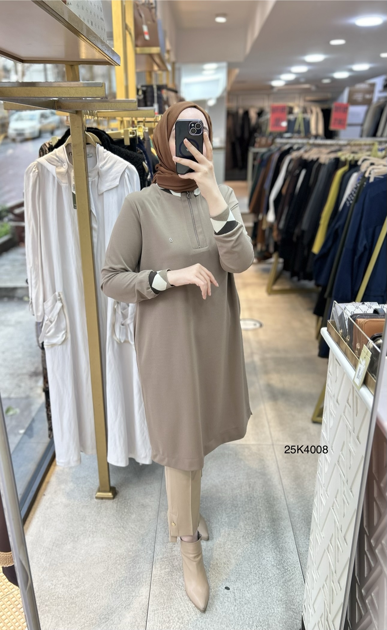 25K4008 Ribana Detaylı Tunik