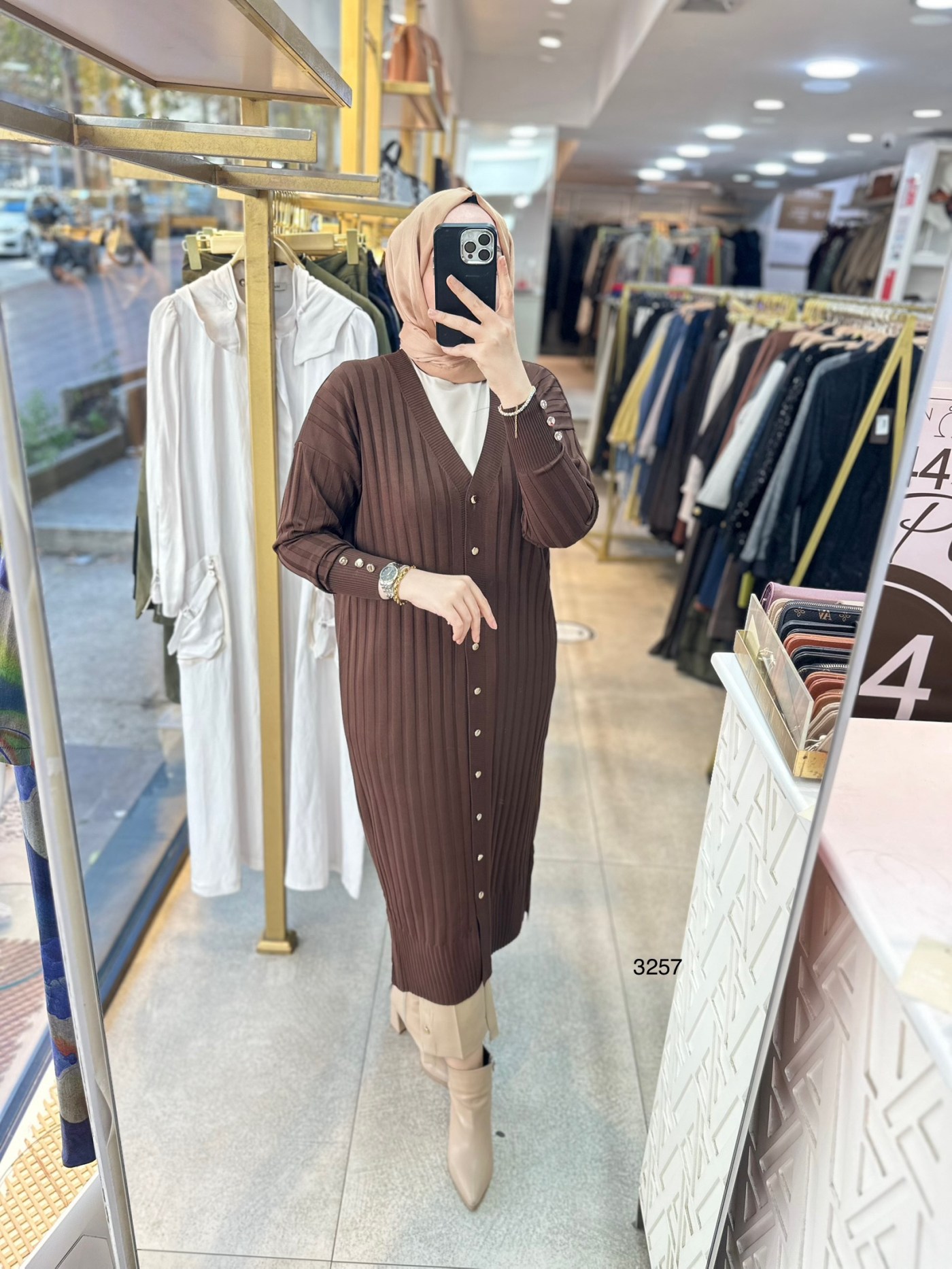 3257 Uzun Merserize Triko