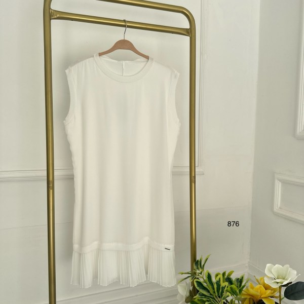 876 Piliseli Sıfır Kollu İçlik - Görsel 1