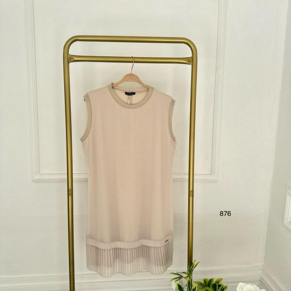 876 Piliseli Sıfır Kollu İçlik - Görsel 4