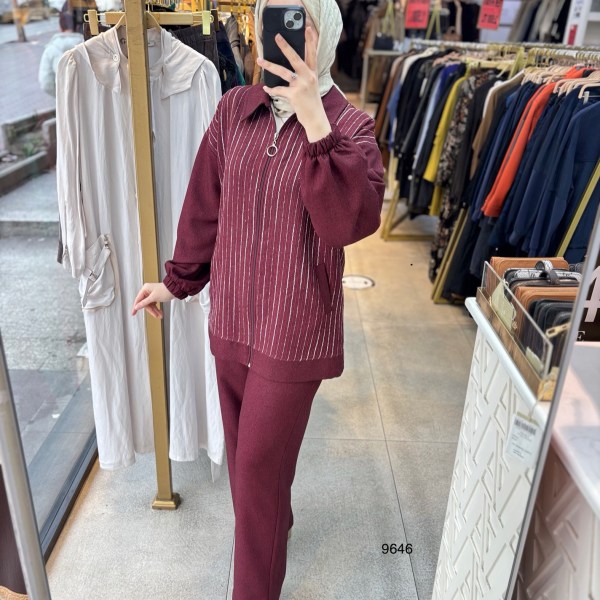 9646 Çizgili Takım - Görsel 4