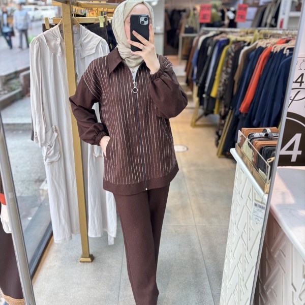 9646 Çizgili Takım - Görsel 1