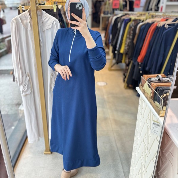 1437 Fermuarlı Elbise - Görsel 7