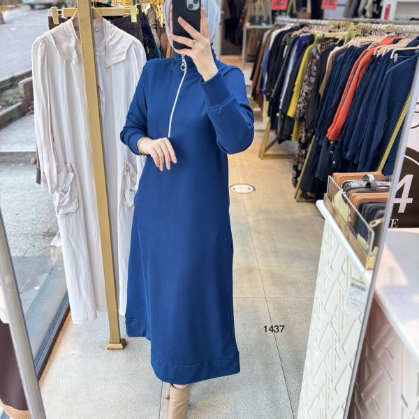 1437 Fermuarlı Elbise - Görsel 4