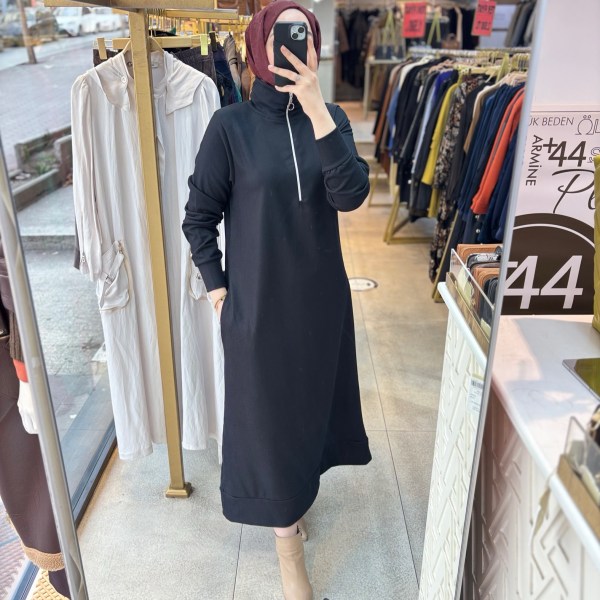 1437 Fermuarlı Elbise - Görsel 1