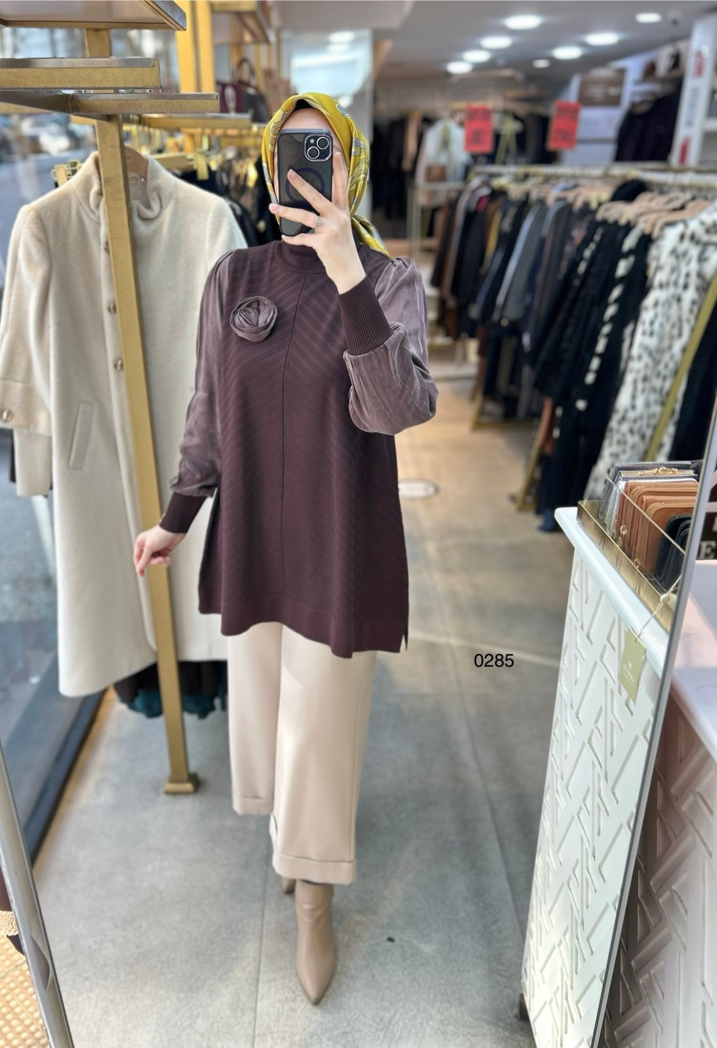 0285 Kolları Kupra Kumaş Ön ve Arkası Merserize Tunik