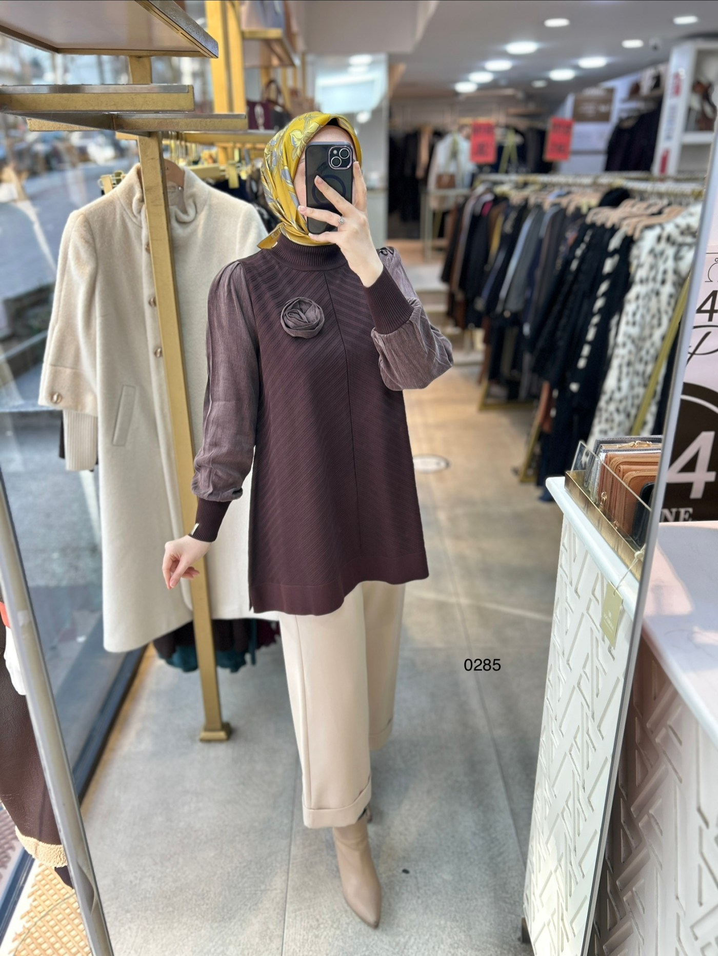 0285 Kolları Kupra Kumaş Ön ve Arkası Merserize Tunik