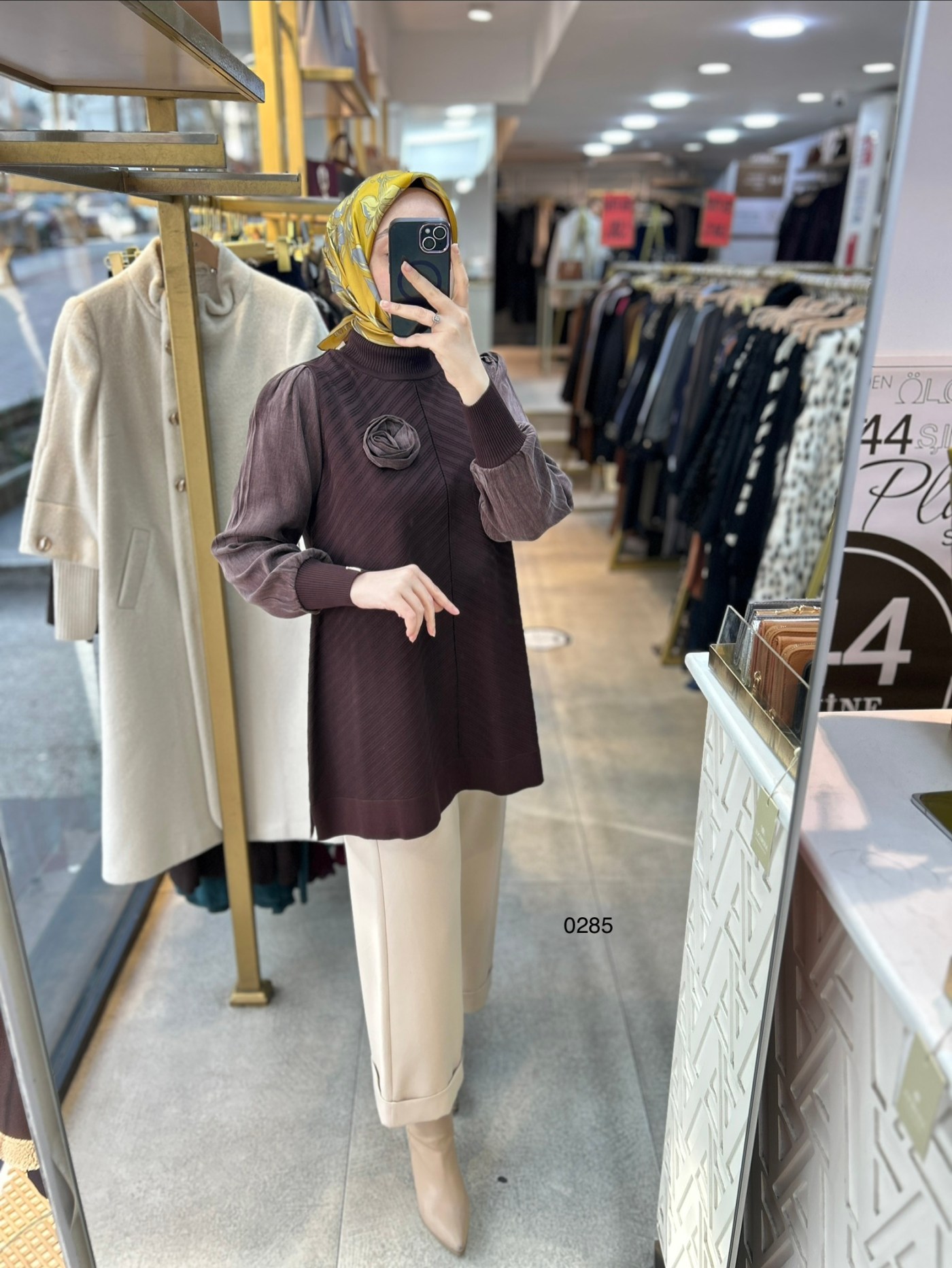 0285 Kolları Kupra Kumaş Ön ve Arkası Merserize Tunik