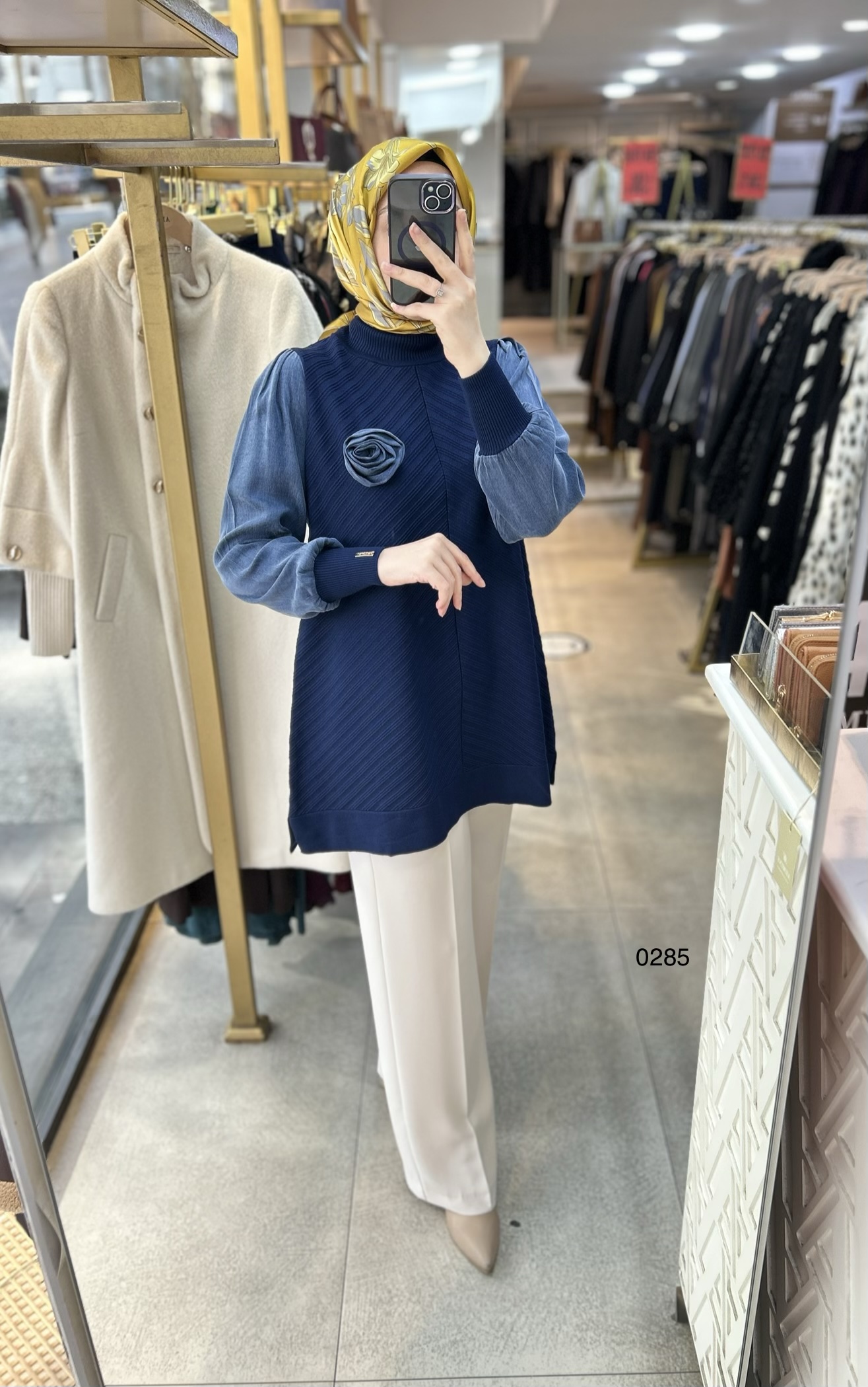 0285 Kolları Kupra Kumaş Ön ve Arkası Merserize Tunik