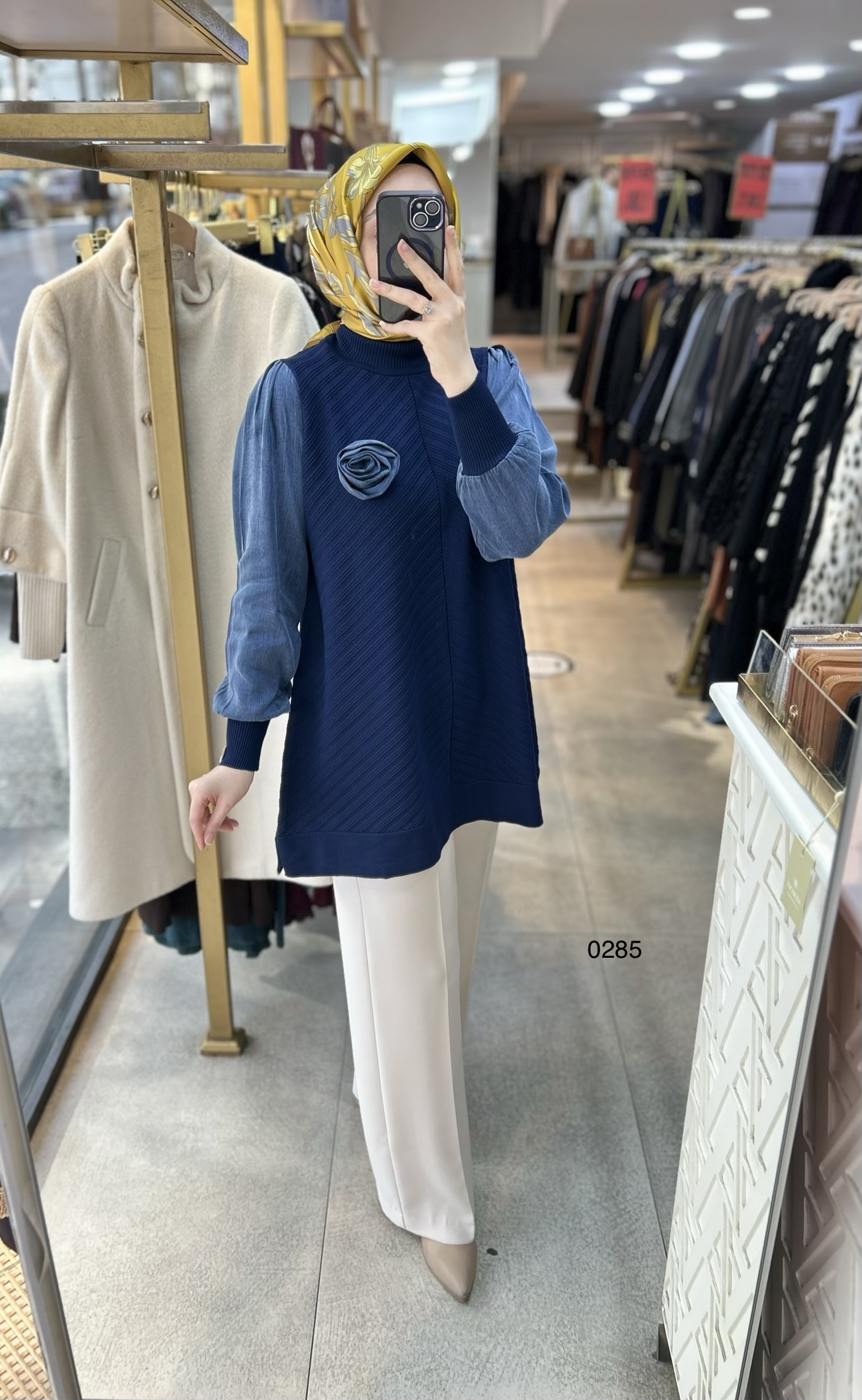 0285 Kolları Kupra Kumaş Ön ve Arkası Merserize Tunik