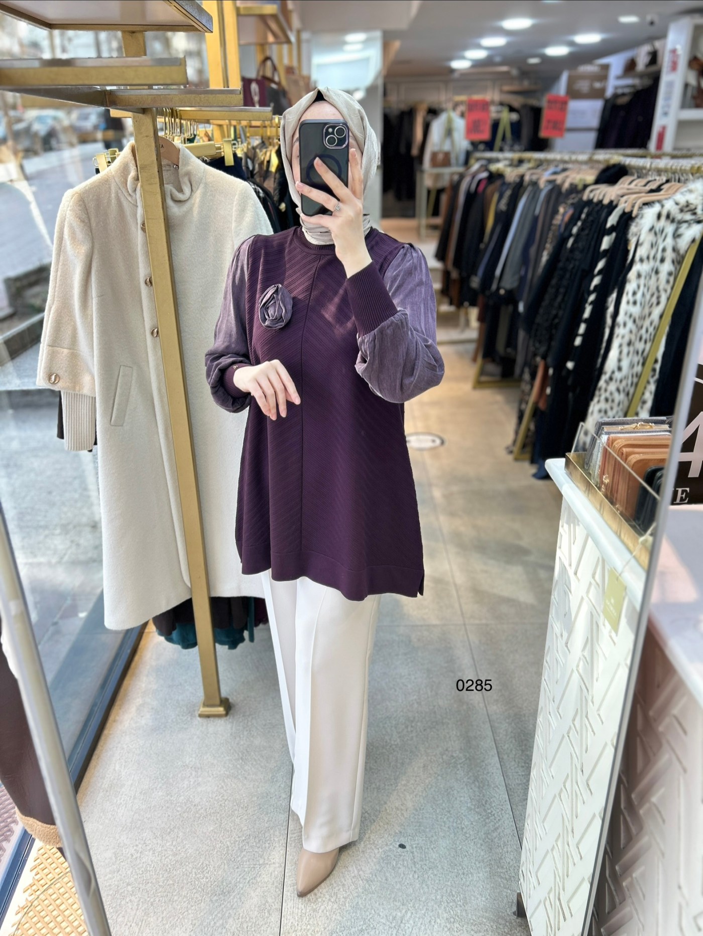 0285 Kolları Kupra Kumaş Ön ve Arkası Merserize Tunik