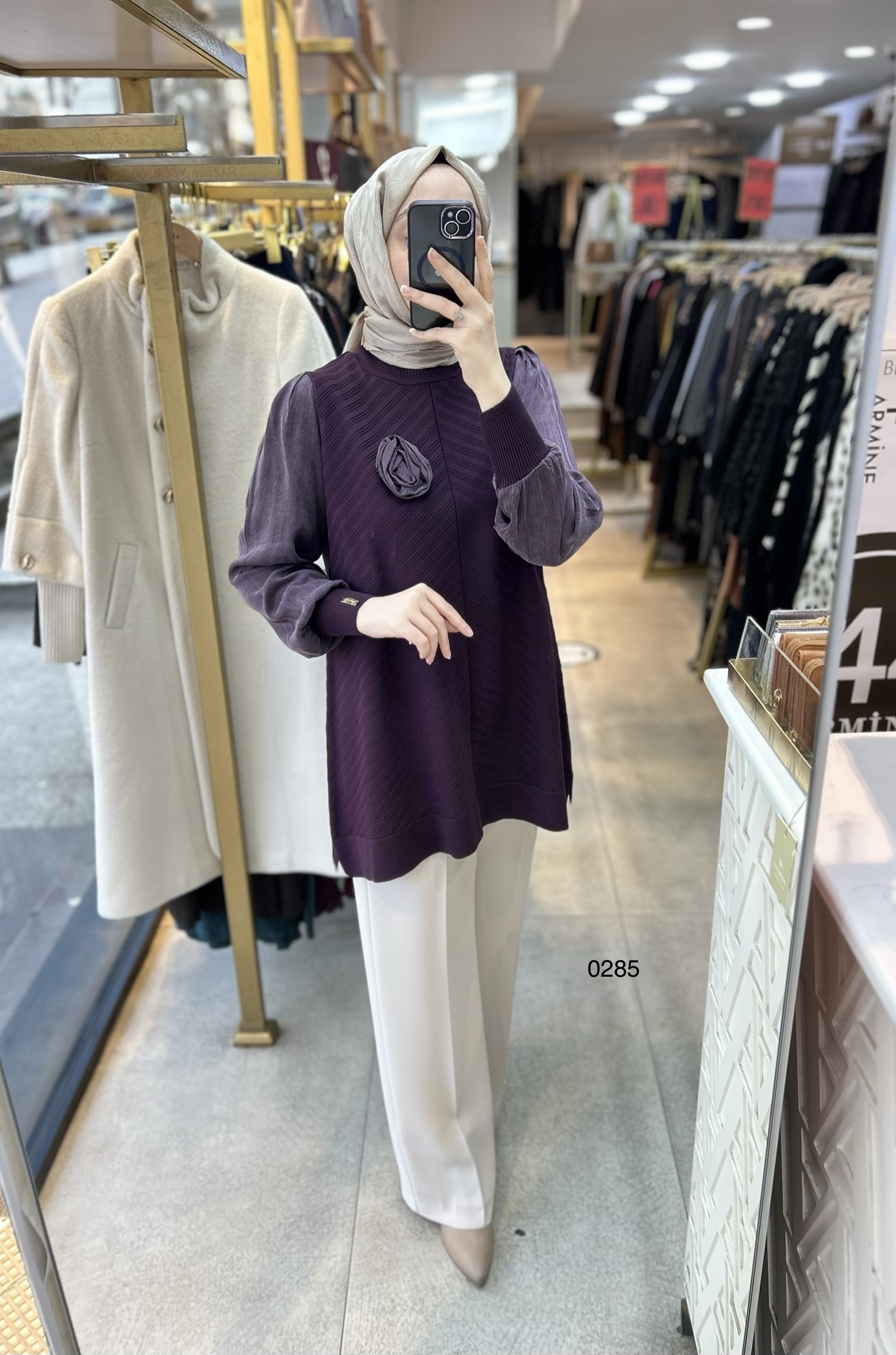 0285 Kolları Kupra Kumaş Ön ve Arkası Merserize Tunik