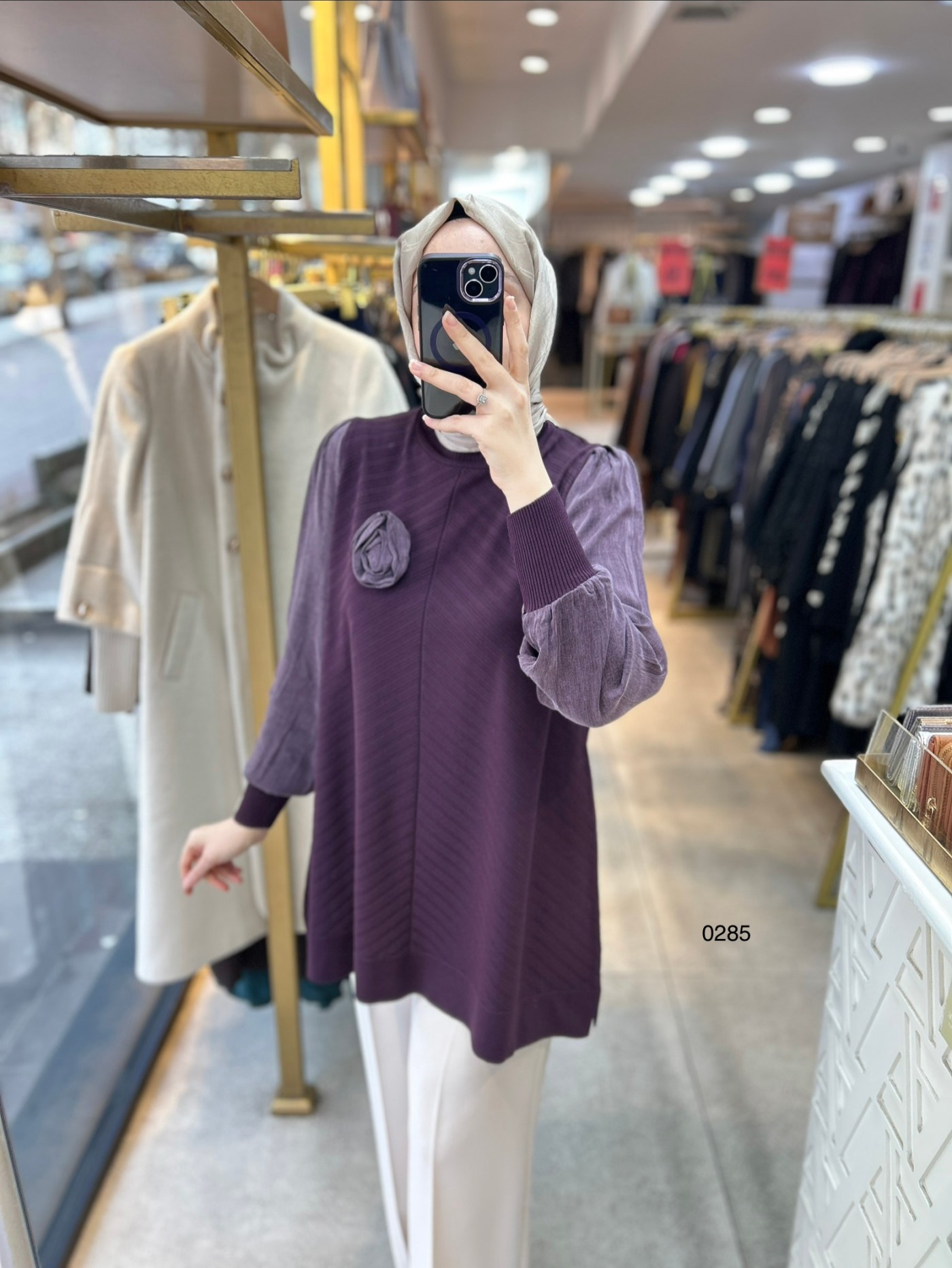 0285 Kolları Kupra Kumaş Ön ve Arkası Merserize Tunik