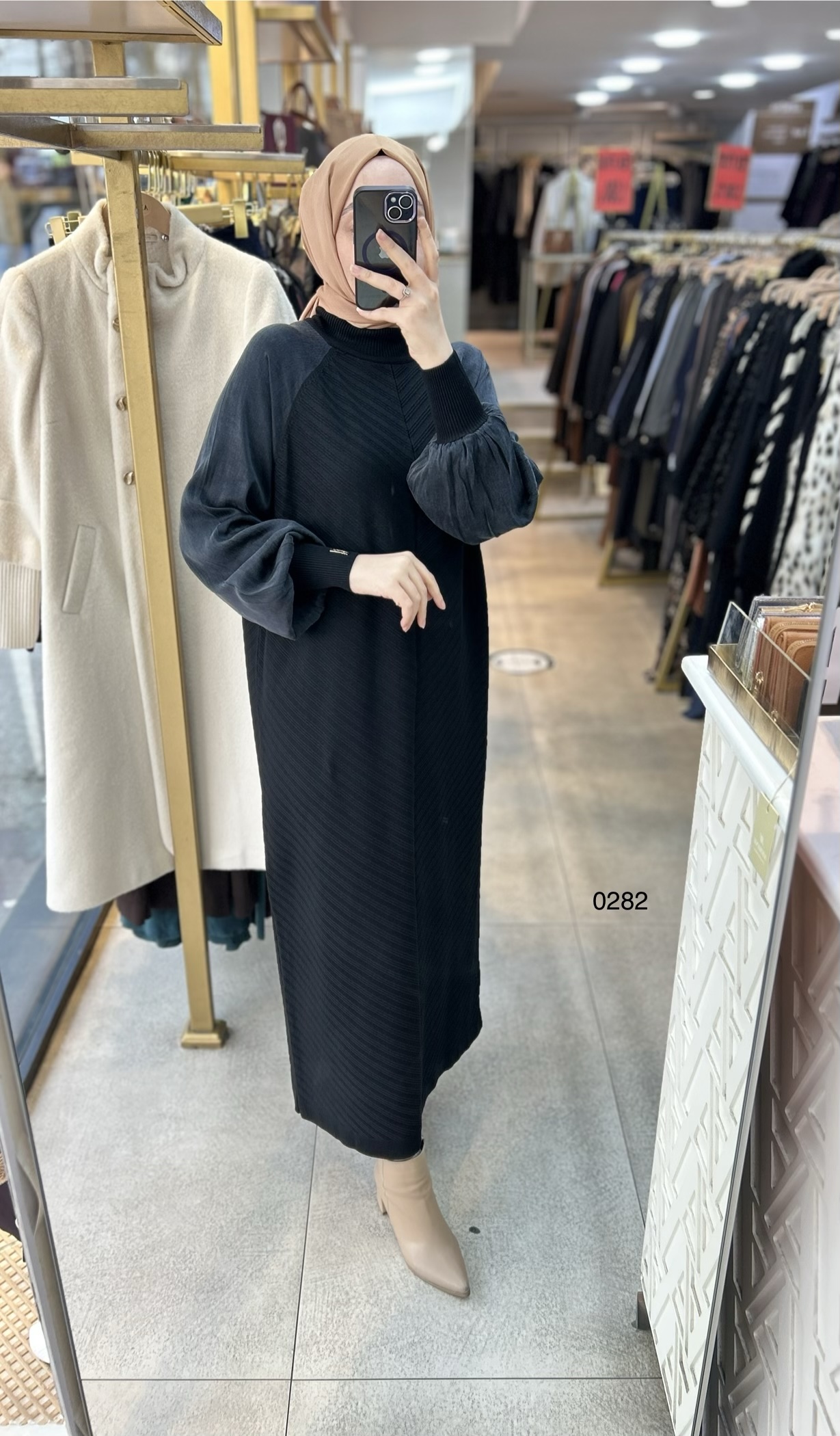 0282 Ribana Deytaylı Kolları Kupra Kumaş Merserize Elbise