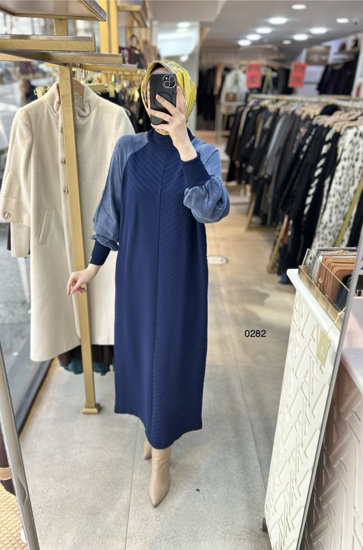 0282 Ribana Deytaylı Kolları Kupra Kumaş Merserize Elbise