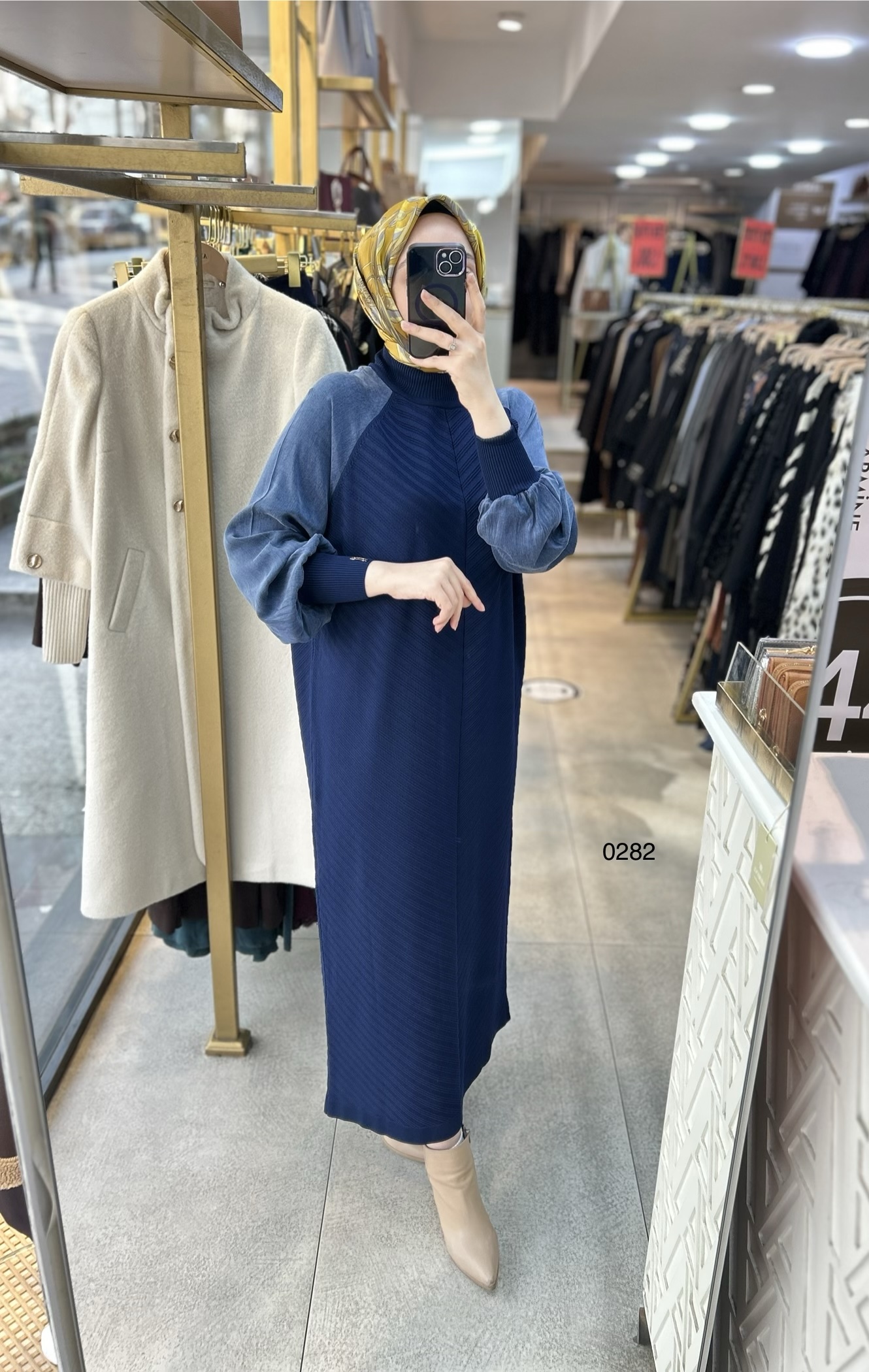 0282 Ribana Deytaylı Kolları Kupra Kumaş Merserize Elbise