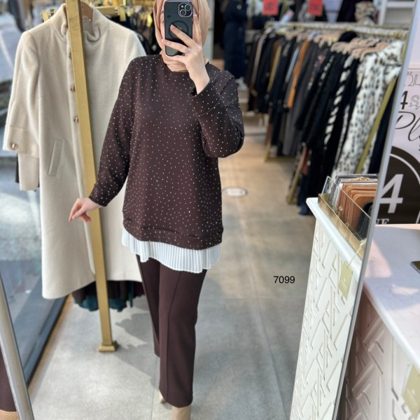 7099 Taş ve Pilise Detaylı Takım - Görsel 13