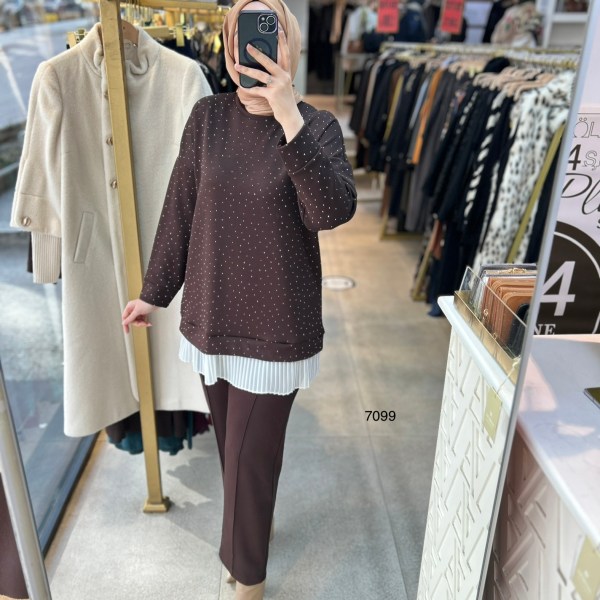 7099 Taş ve Pilise Detaylı Takım - Görsel 11