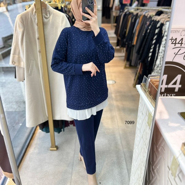 7099 Taş ve Pilise Detaylı Takım - Görsel 2