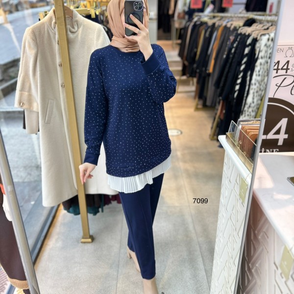 7099 Taş ve Pilise Detaylı Takım - Görsel 4