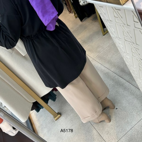 A5178 Belden Bağlamalı Fermuarlı Cepli Rahat Kesim Tunik - Görsel 8