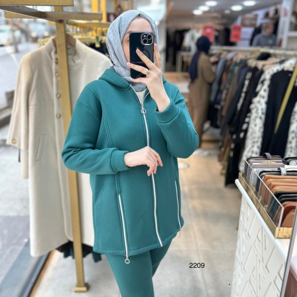 2209 Fermuar Detaylı Kışlık Kapüşonlu Takım - Görsel 26