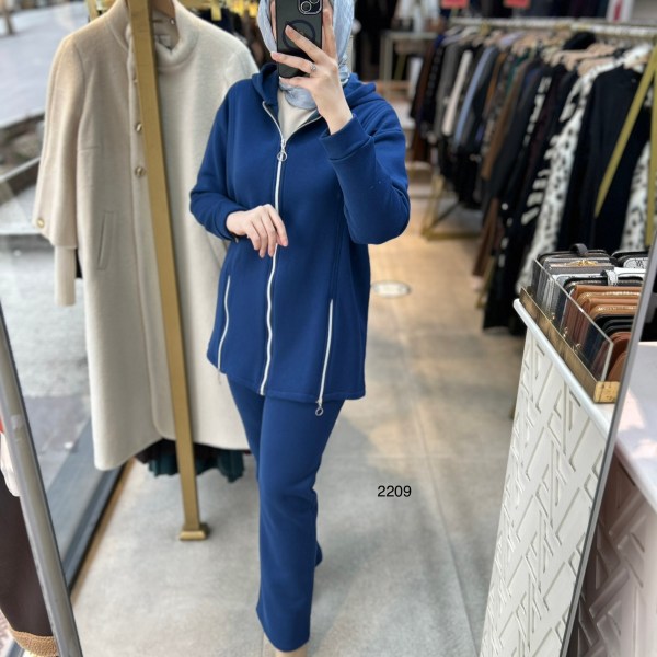 2209 Fermuar Detaylı Kışlık Kapüşonlu Takım - Görsel 20