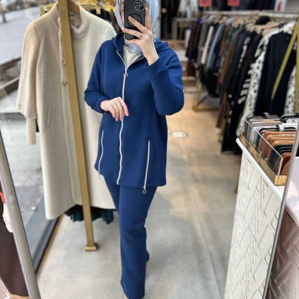 2209 Fermuar Detaylı Kışlık Kapüşonlu Takım - Görsel 23