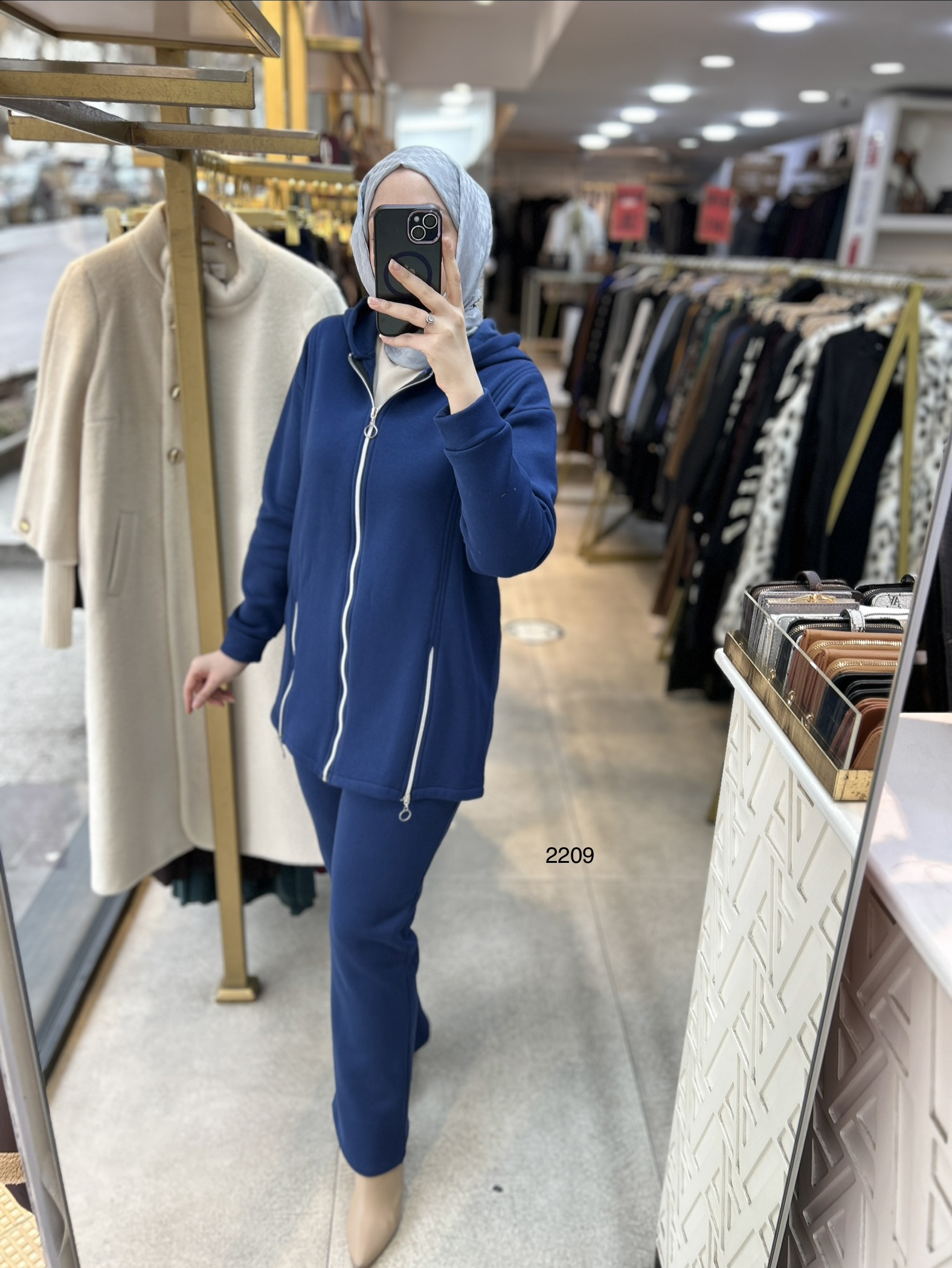 2209 Fermuar Detaylı Kışlık Kapüşonlu Takım - Görsel 21