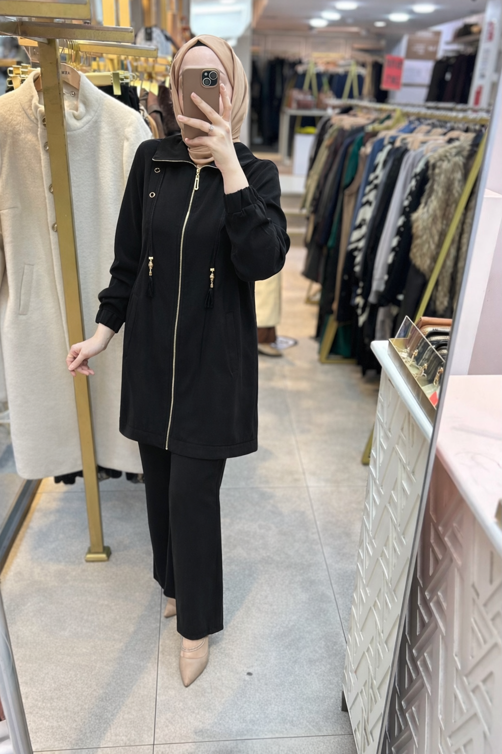 1716 Fermuarlı Gömlek Yaka Takım