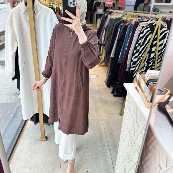 5363 Önden Fermuarlı Kap - Görsel 8