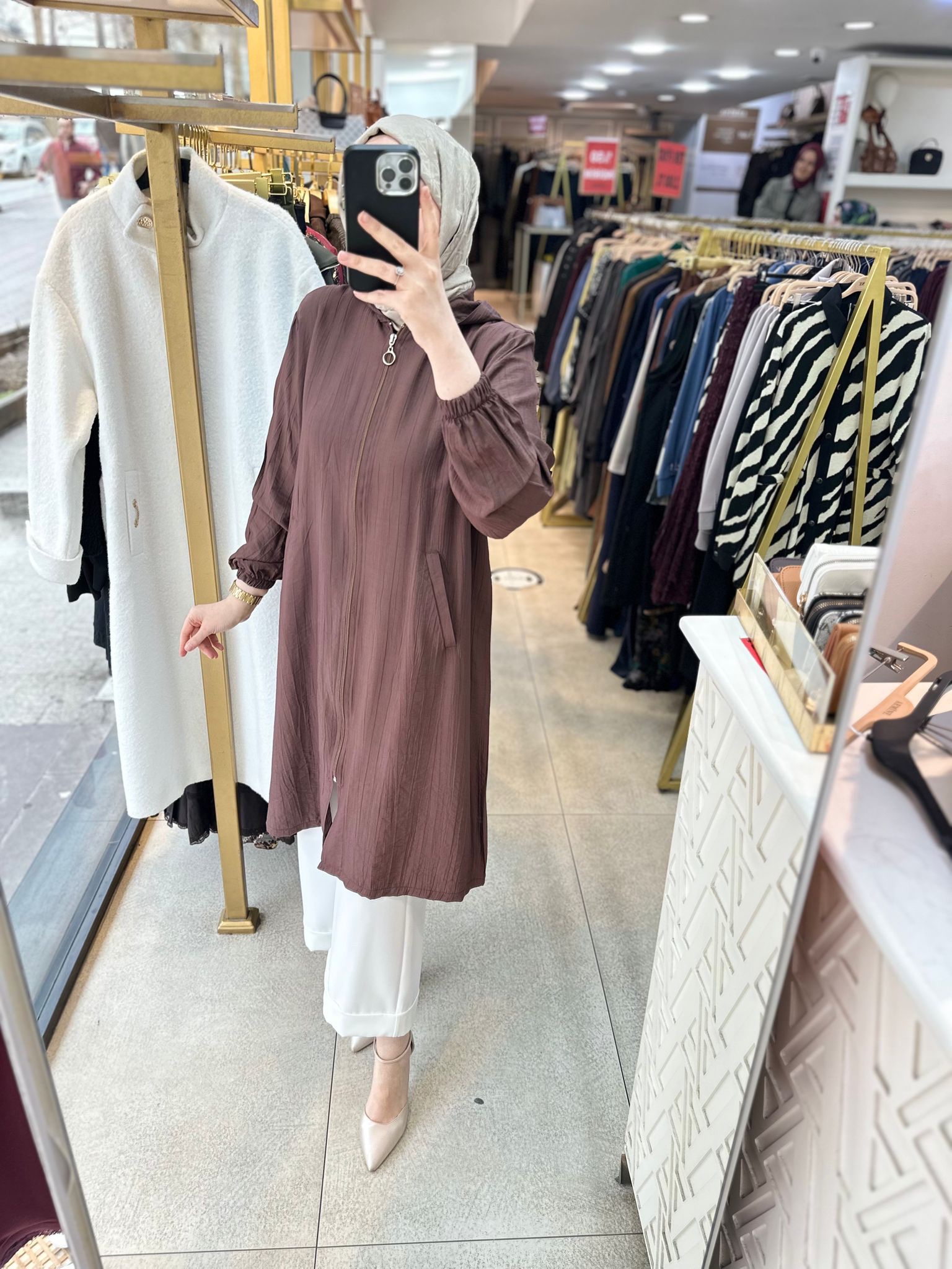 5363 Önden Fermuarlı Kap - Görsel 7