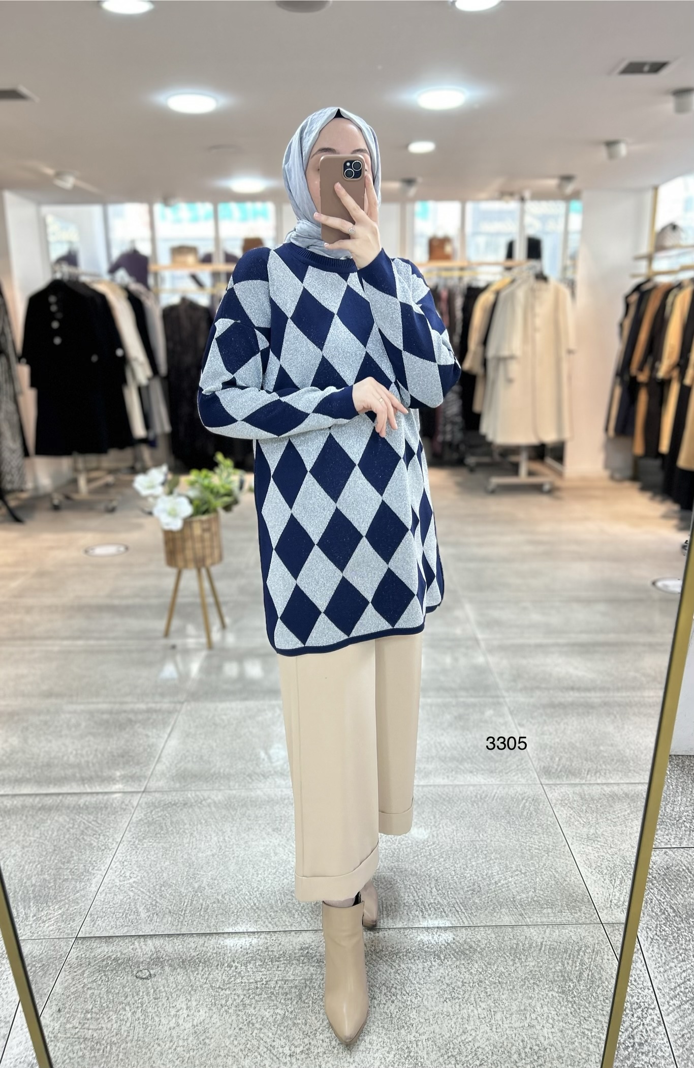 3305 Baklava Desen Triko