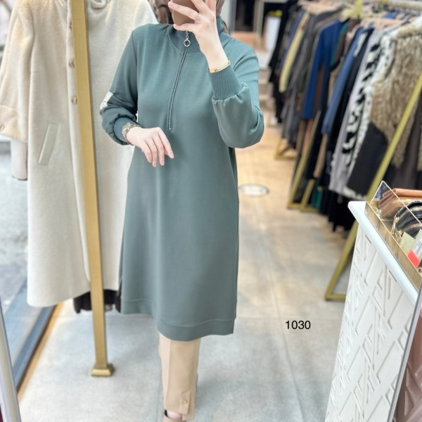 1030 Ribana Detaylı Tunik - Görsel 1