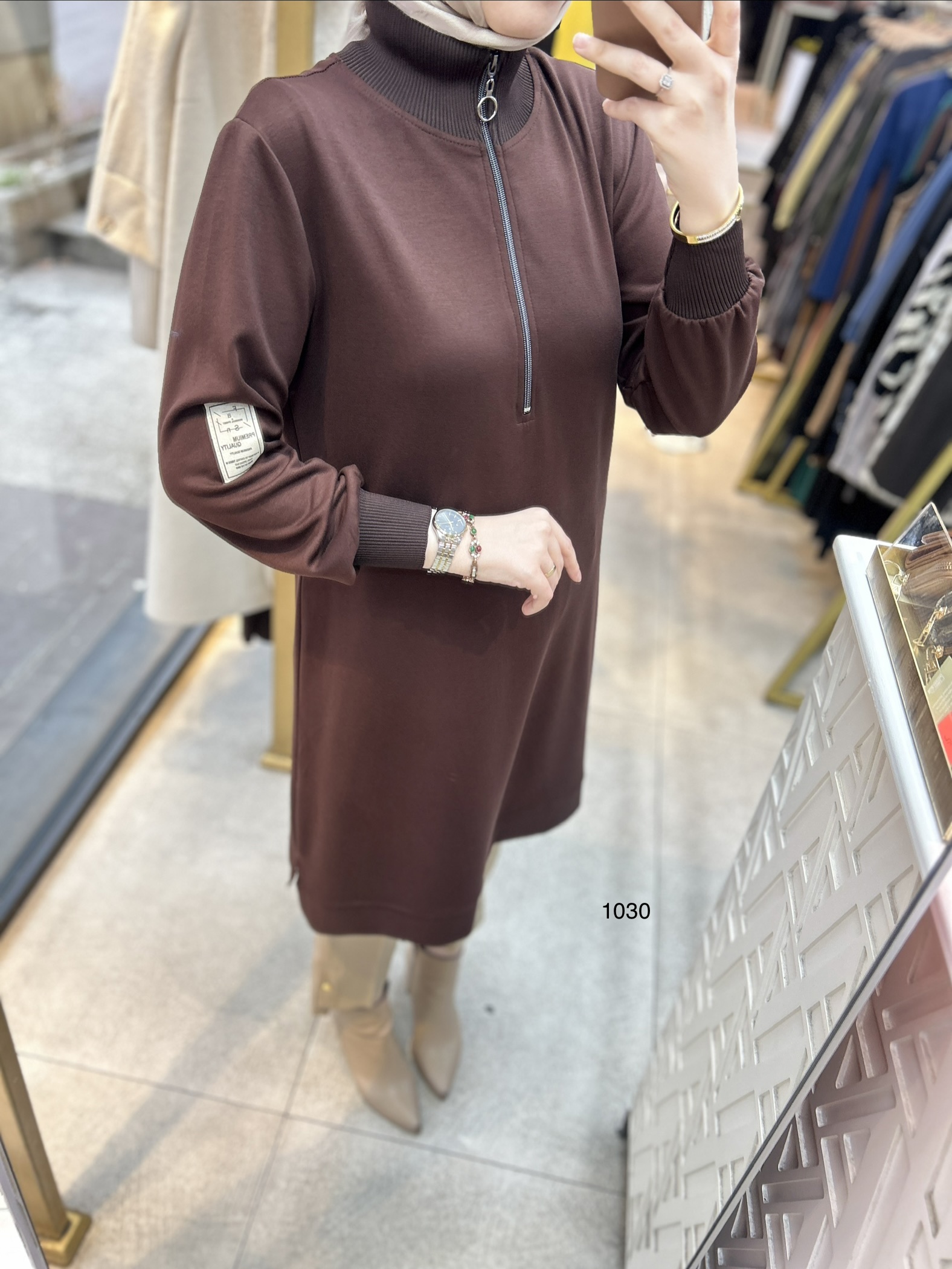 1030 Ribana Detaylı Tunik - Görsel 11