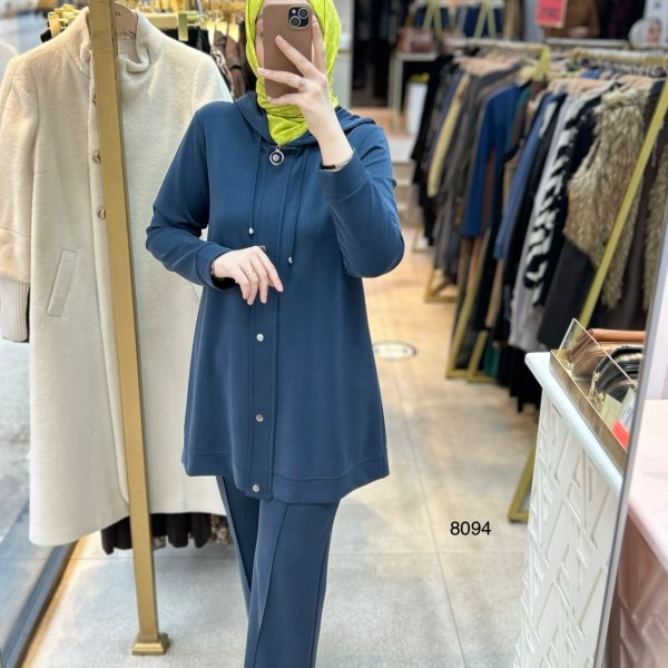 8094 Oysho Kumaş Kapüşonlu Alt Üst Takım - Görsel 2