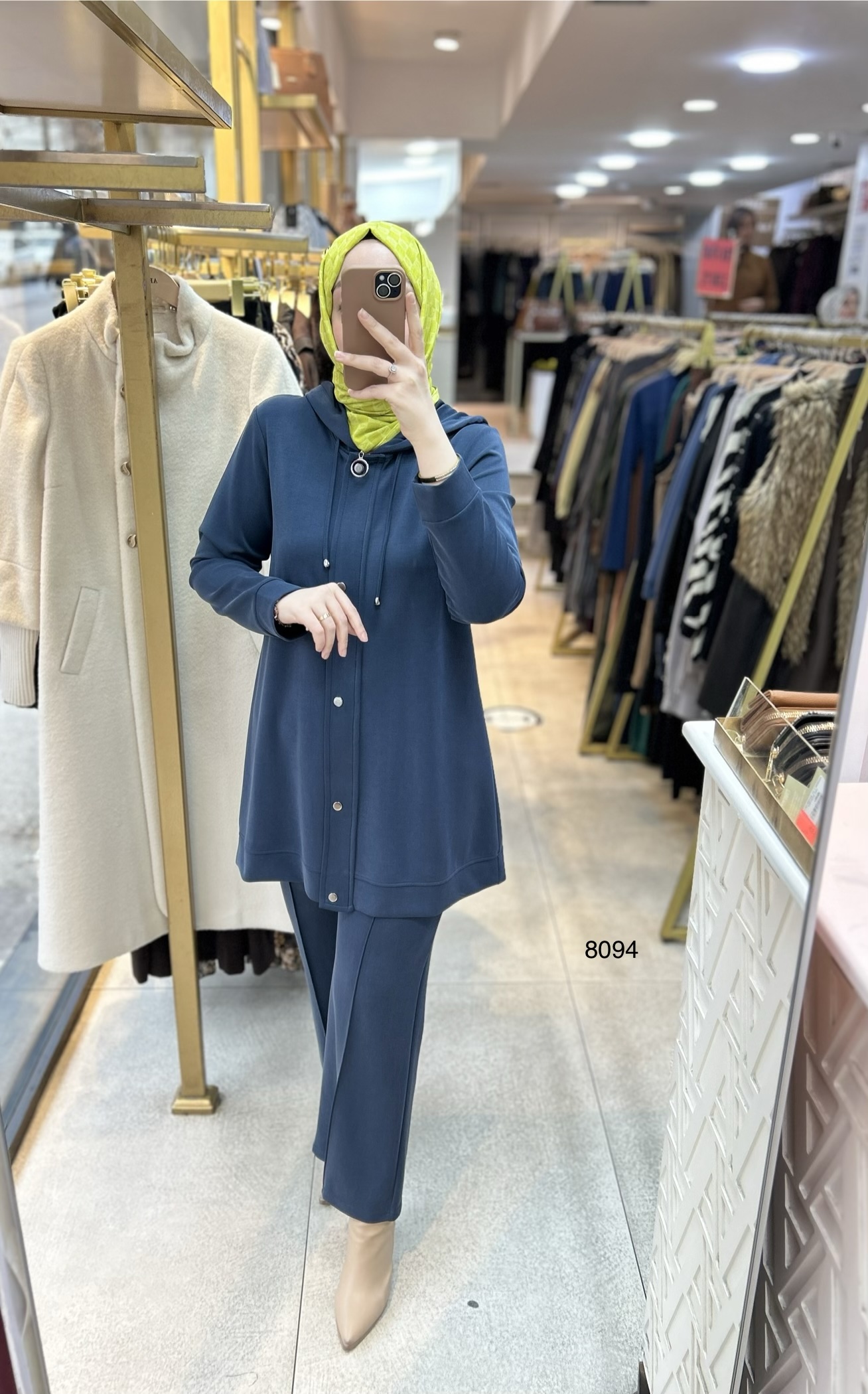 8094 Oysho Kumaş Kapüşonlu Alt Üst Takım