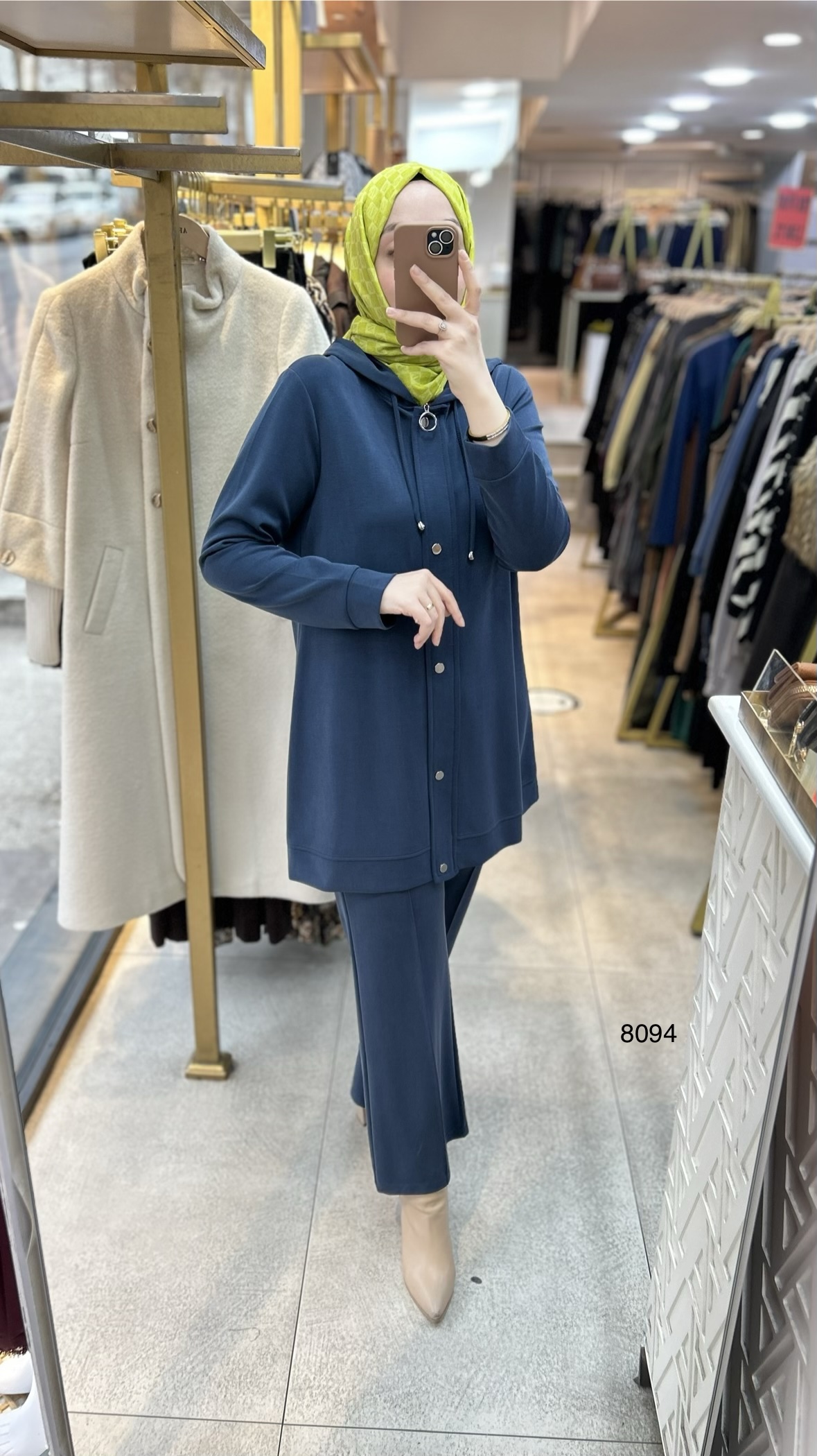 8094 Oysho Kumaş Kapüşonlu Alt Üst Takım