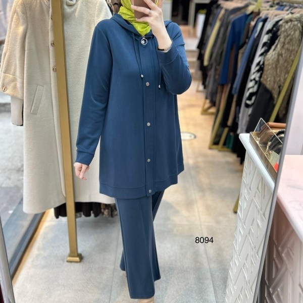 8094 Oysho Kumaş Kapüşonlu Alt Üst Takım - Görsel 3