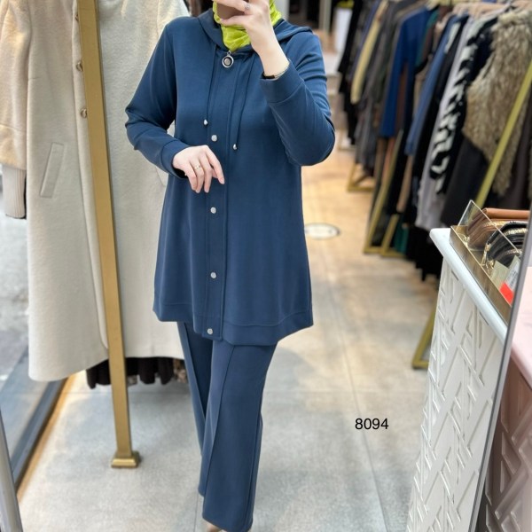 8094 Oysho Kumaş Kapüşonlu Alt Üst Takım - Görsel 4