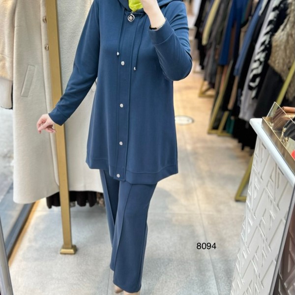 8094 Oysho Kumaş Kapüşonlu Alt Üst Takım - Görsel 5