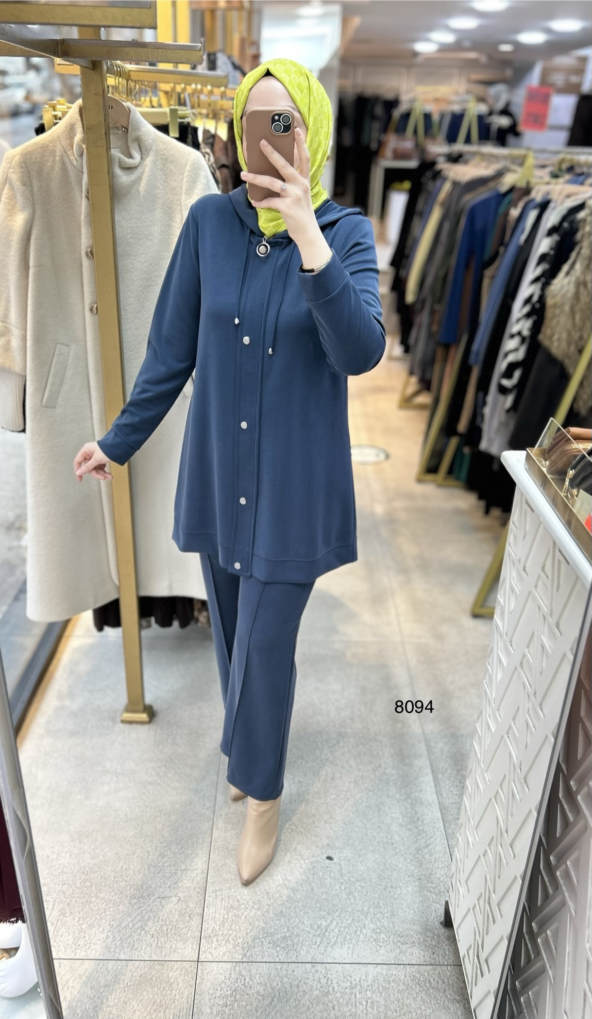 8094 Oysho Kumaş Kapüşonlu Alt Üst Takım