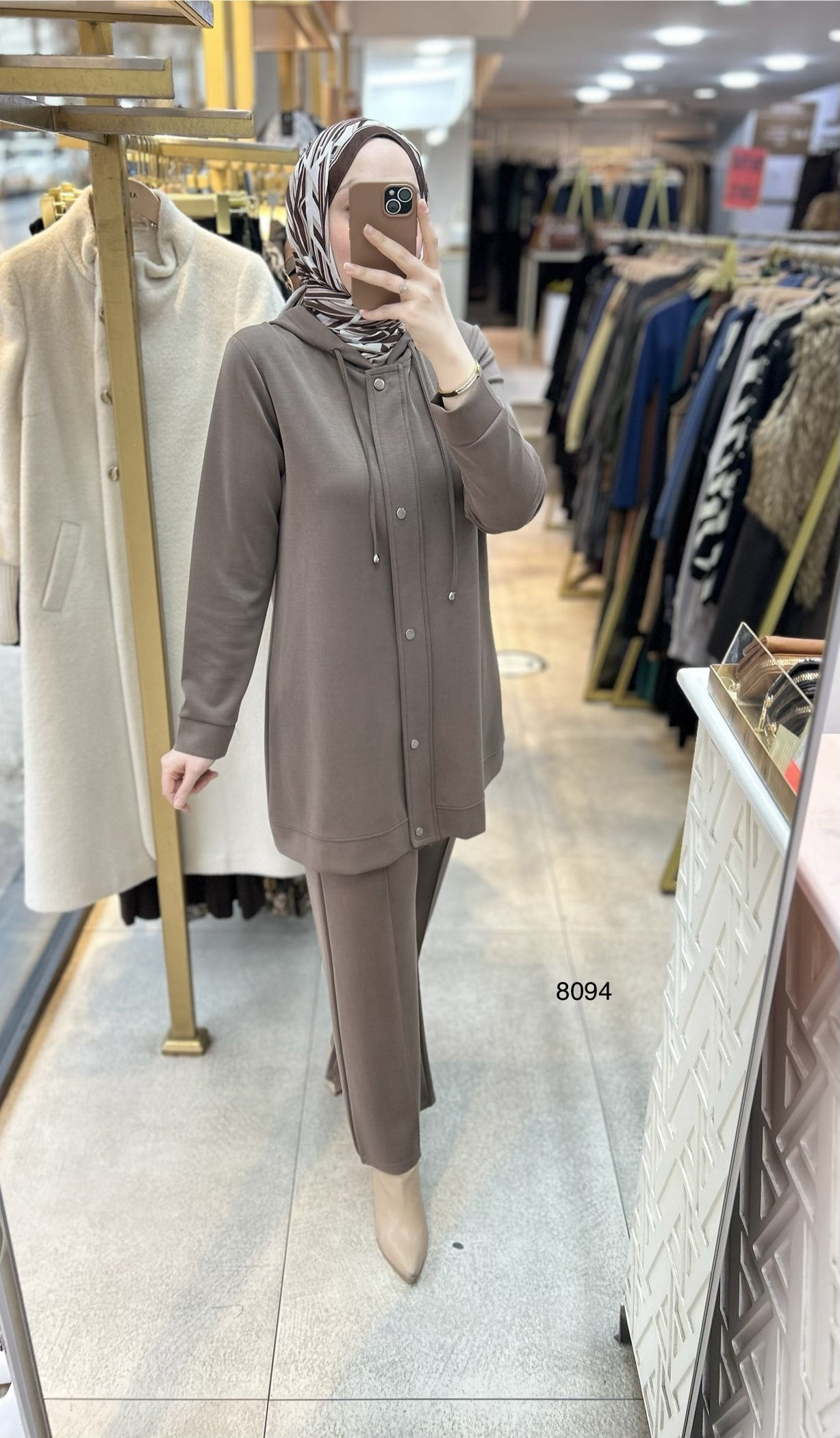 8094 Oysho Kumaş Kapüşonlu Alt Üst Takım