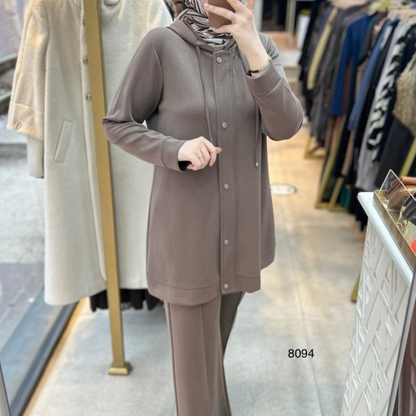 8094 Oysho Kumaş Kapüşonlu Alt Üst Takım - Görsel 13