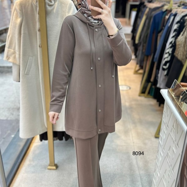 8094 Oysho Kumaş Kapüşonlu Alt Üst Takım - Görsel 10