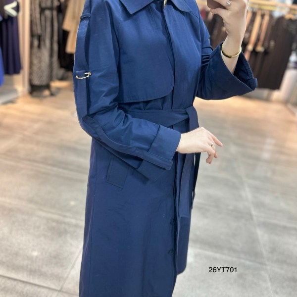 26YT701 Kemerli Düğmeli Trençkot - Görsel 6